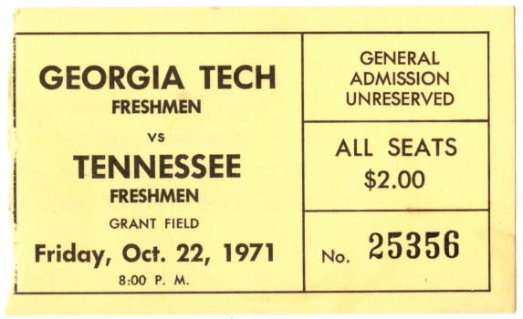 1971-10-22 - Georgia Tech Freshmen vs. Tennessee Freshmen