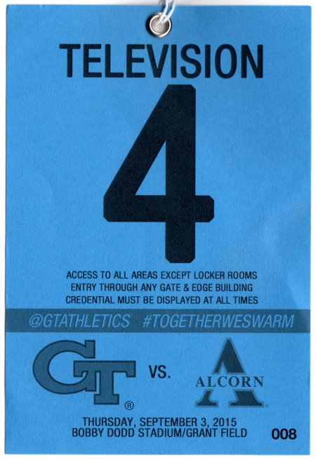 2015-09-03 - Georgia Tech vs. Alcorn State - TV Pass