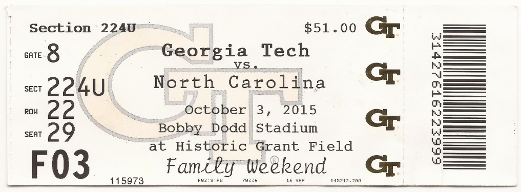 2015-10-03 - Georgia Tech vs. North Carolina - Box Office