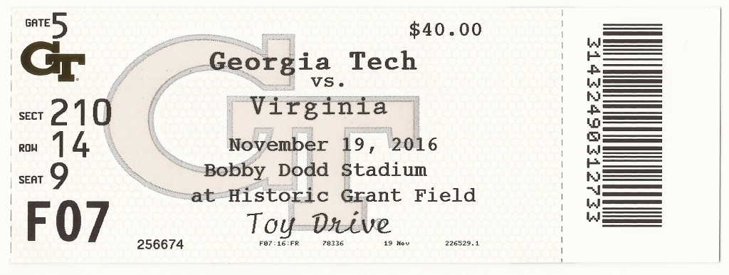 2016-11-19 - Georgia Tech vs. Virginia - Box Office
