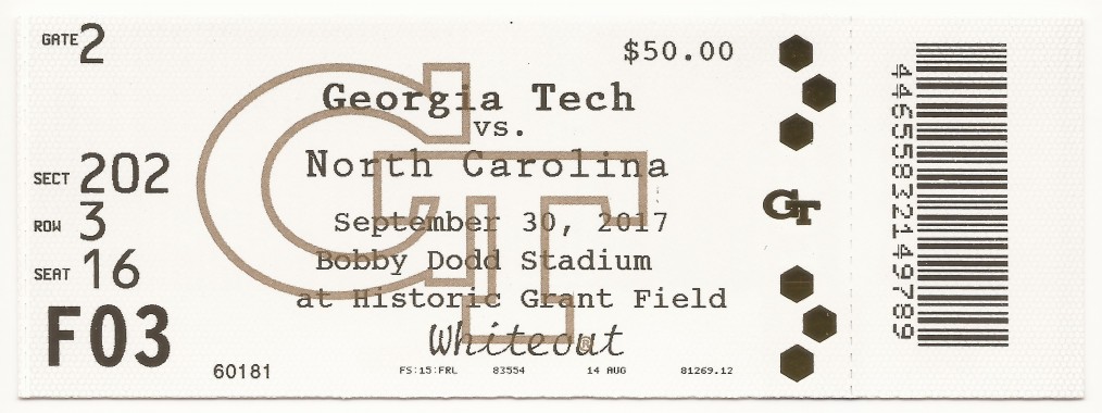 2017-09-30 - Georgia Tech vs. North Carolina - Box Office