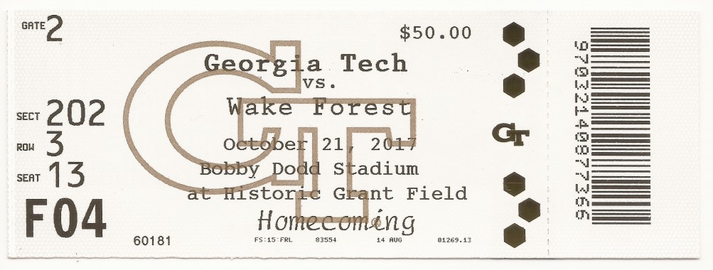 2017-10-21 - Georgia Tech vs. Wake Forest - Box Office