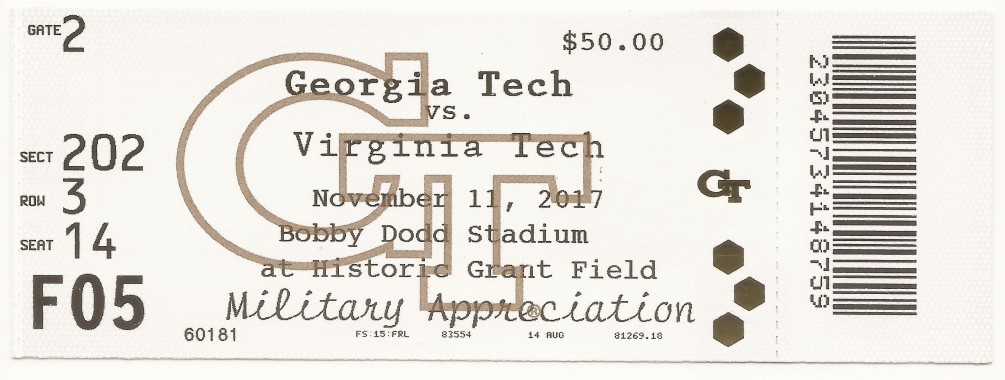 2017-11-11 - Georgia Tech vs. Virginia Tech - Box Office