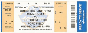 Georgia Tech vs. Minnesota - Quick Lane Bowl - 2018