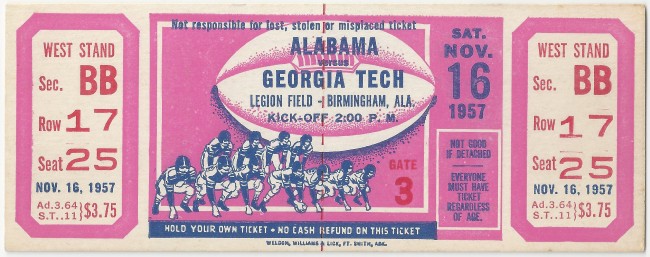 1957-11-16 - Georgia Tech at Alabama