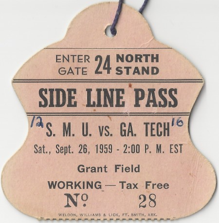 1959-09-26 - Georgia Tech vs. Southern Methodist - Press Pass