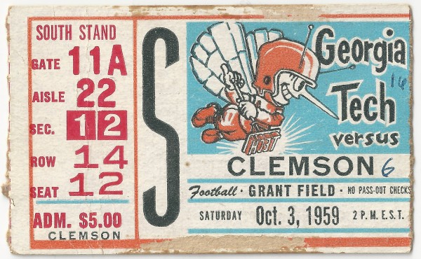 1959-10-03 - Georgia Tech vs. Clemson