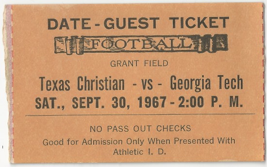 1967-09-30 - Georgia Tech vs. Texas Christian - Student Date Guest