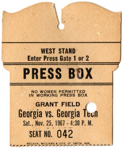 1967-11-25 - Georgia Tech vs. Georgia - Press Pass
