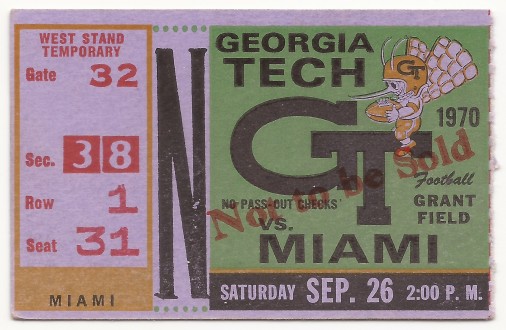 1970-09-26 - Georgia Tech vs. Miami