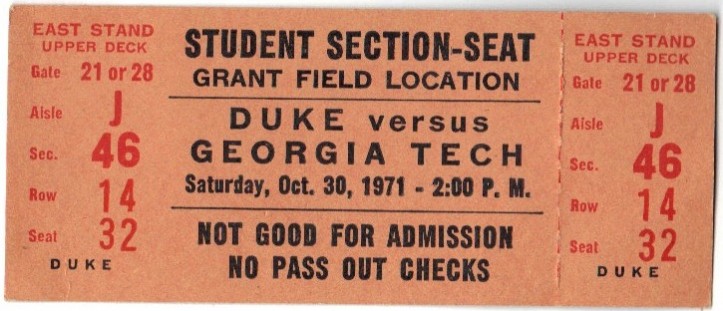 1971-10-30 - Georgia Tech vs. Duke