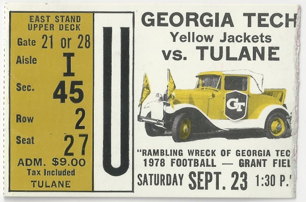 1978-09-23 - Georgia Tech vs. Tulane