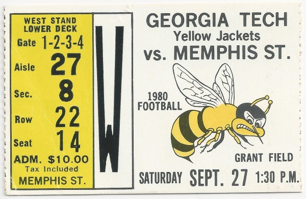 1980-09-27 - Georgia Tech vs. Memphis State