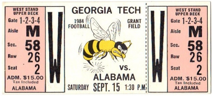 1984-09-15 - Georgia Tech vs. Alabama