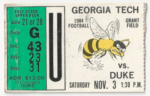 1984-11-03 - Georgia Tech vs. Duke