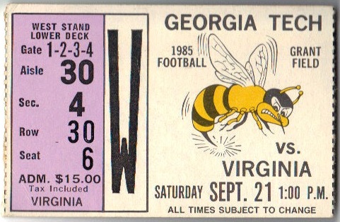 1985-09-21 - Georgia Tech vs. Virginia