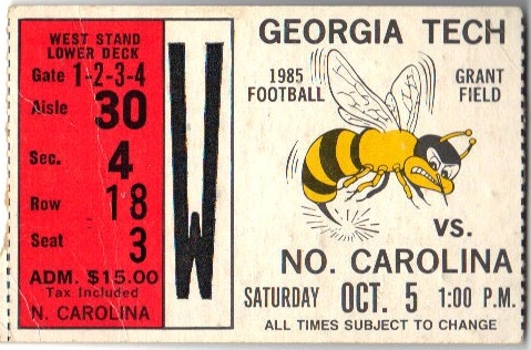1985-10-05 - Georgia Tech vs. North Carolina