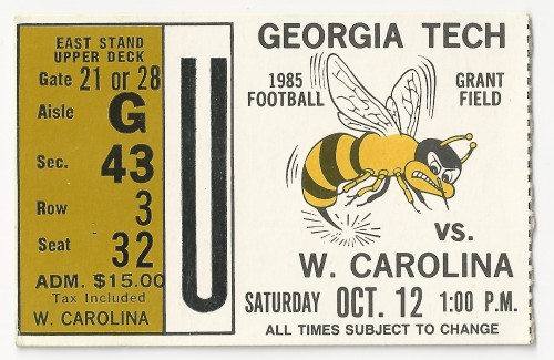 1985-10-12 - Georgia Tech vs. Western Carolina
