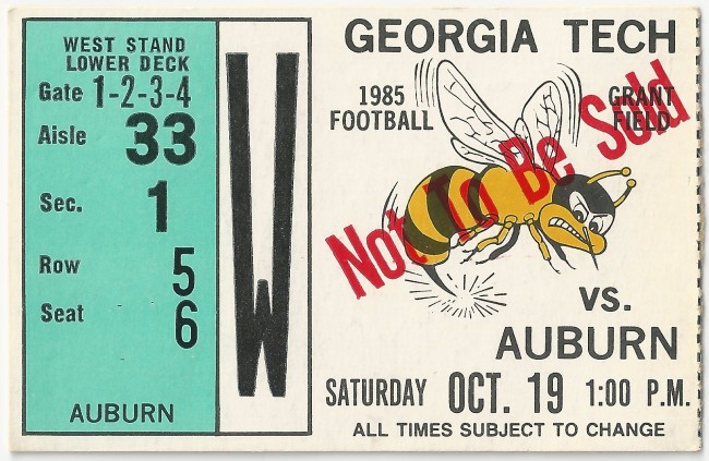 1985-10-19 - Georgia Tech vs. Auburn