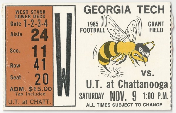 1985-11-09 - Georgia Tech vs. U.T. Chattanooga