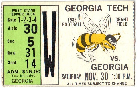 1985-11-30 - Georgia Tech vs. Georgia