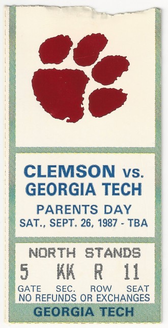 1987-09-26 - Georgia Tech at Clemson