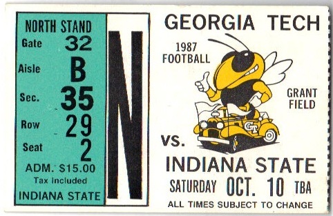 1987-10-10 - Georgia Tech vs. Indiana State