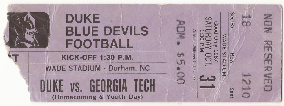 1987-10-31 - Georgia Tech at Duke