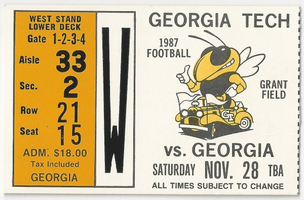1987-11-28 - Georgia Tech vs. Georgia