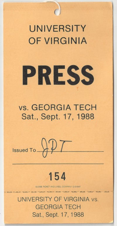 1988-09-17 - Georgia Tech at Virginia - TV Pass