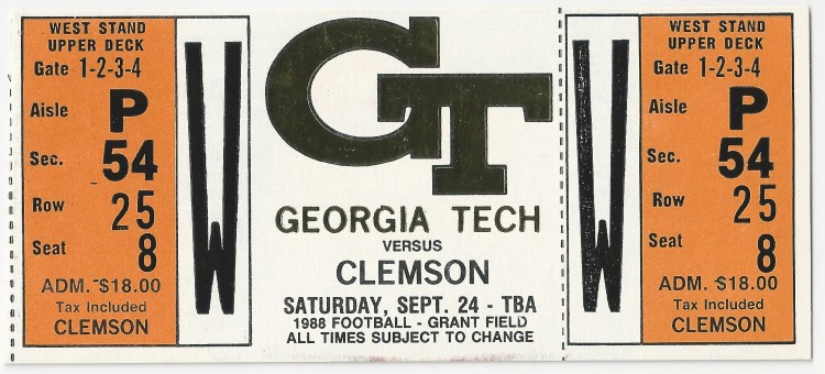 1988-09-24 - Georgia Tech vs. Clemson - Full