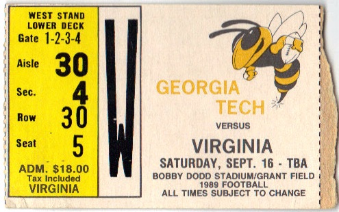 1989-09-16 - Georgia Tech vs. Virginia