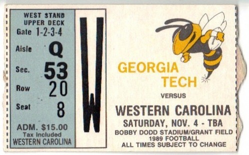 1989-11-04 - Georgia Tech vs. Western Carolina