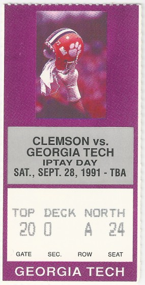 1991-09-28 - Georgia Tech at Clemson