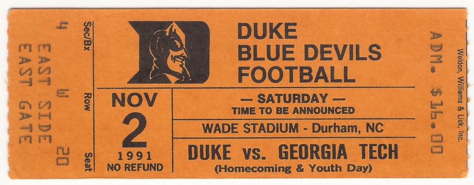 1991-11-02 - Georgia Tech at Duke