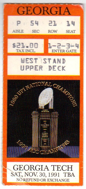 1991-11-30 - Georgia Tech vs. Georgia