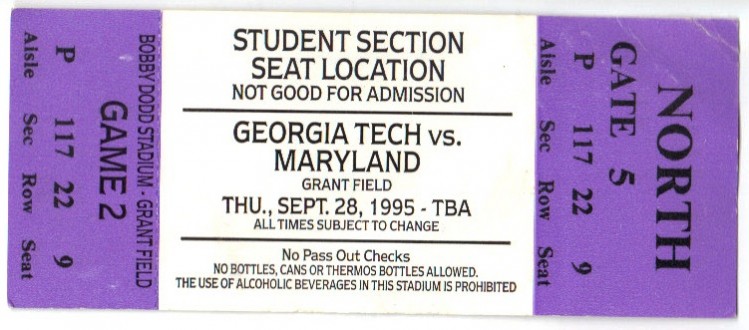1995-09-28 - Georgia Tech vs. Maryland