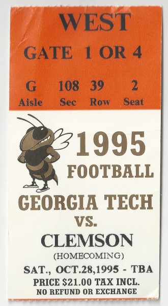 1995-10-28 - Georgia Tech vs. Clemson