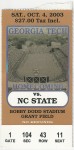 Georgia Tech vs. North Carolina State - 2003