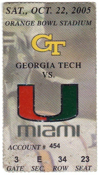 2005-11-19 - Georgia Tech at Miami (Game moved due to Hurricane Wilma)