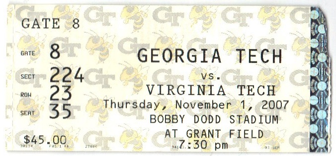 2007-11-01 - Georgia Tech vs. Virginia Tech - General Admission