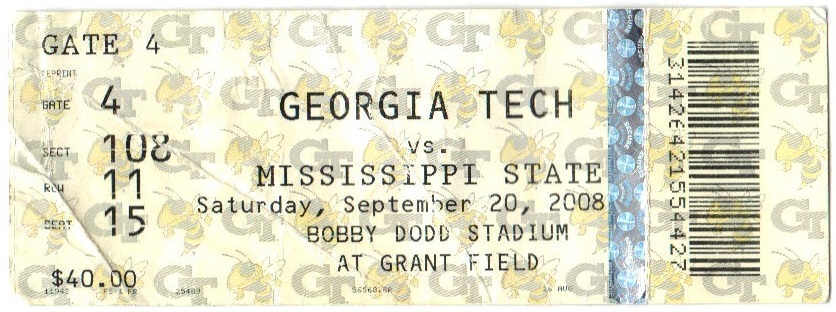 2008-09-20 - Georgia Tech vs. Mississippi State - General Admission