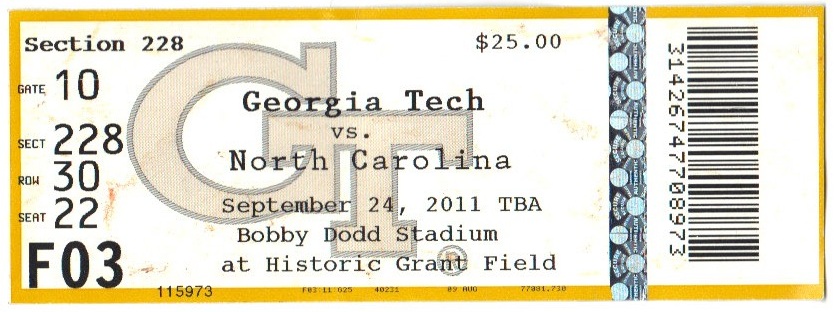 2011-09-24 - Georgia Tech vs. North Carolina - General Admission
