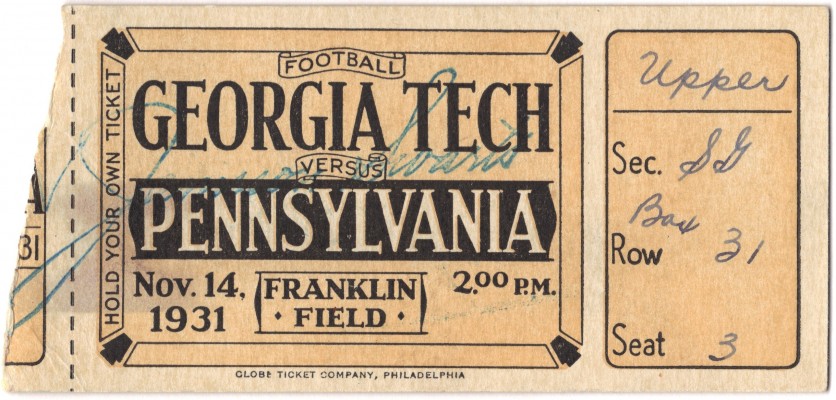 Georgia Tech at Pennsylvania - 1931