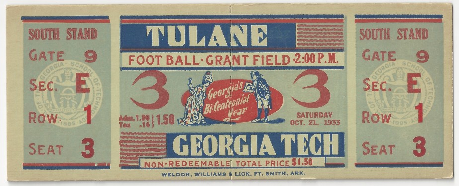 Georgia Tech vs. Tulane - 1933