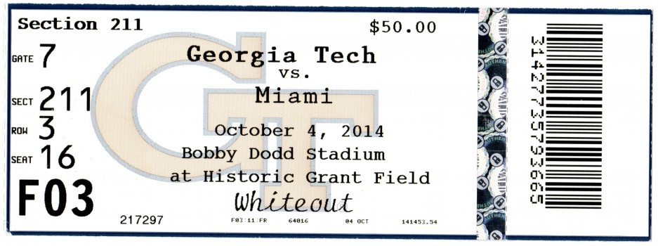 2014-10-04 - Georgia Tech vs. Miami - Box Office