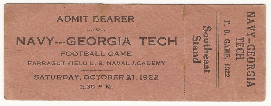 1922-10-21 - Georgia Tech at Navy