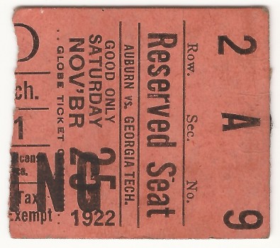 1922-11-30 - Georgia Tech vs. Auburn - Standing Room